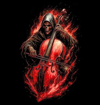 Obrázek 2 produktu Dámské tričko Kostlivec s Violoncellem