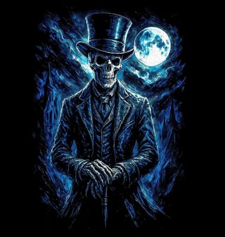 Obrázek 2 produktu Dětské tričko Viktoriánský Kostlivec pod Měsícem