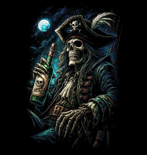 Obrázek produktu Pánská mikina Prokletý Pirát s Flaškou Rumu