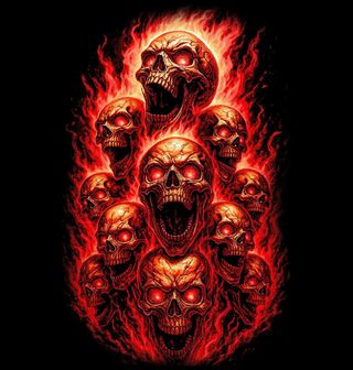 Obrázek 2 produktu Dámské tričko Křičící Lebky v Pekle