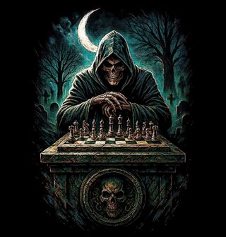 Obrázek 2 produktu Dámské tričko Šachová Partie se Smrtkou