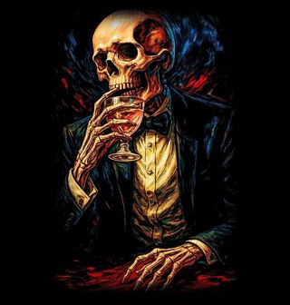 Obrázek 2 produktu Dámské tričko Elegantní Kostlivec v Saku