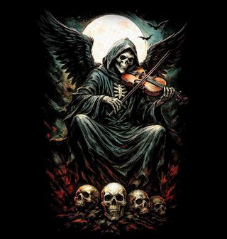 Obrázek 2 produktu Pánská mikina Kostlivec hrající na Housle Rekviem