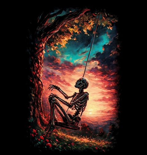 Obrázek produktu Pánské tričko Kostlivec na Houpačce