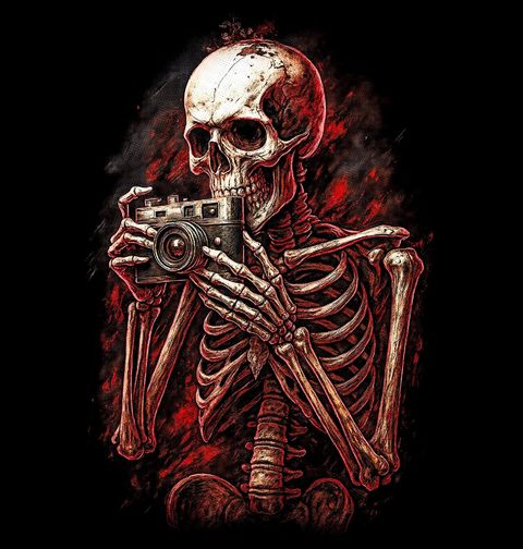 Obrázek produktu Dámské tričko Kostlivec Fotograf