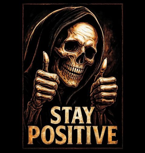 Obrázek produktu Dámské tričko Kostlivec s Úsměvem Stay Positive