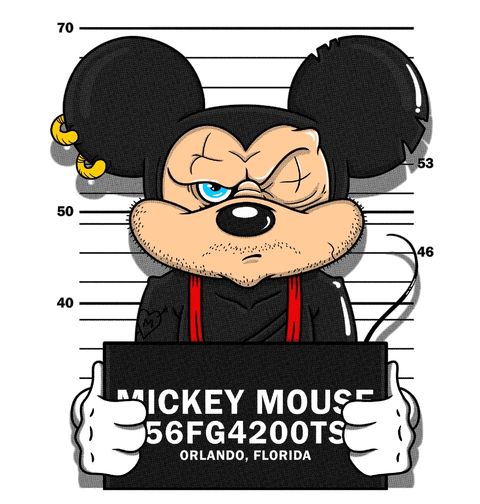 Obrázek produktu Pánské tričko Gangsta Mickey Mouse Busted