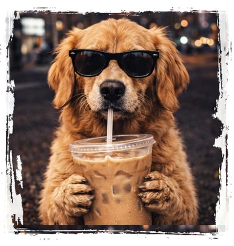 Obrázek produktu Dámské tričko Zlatý retrívr s Ledovou Kávou