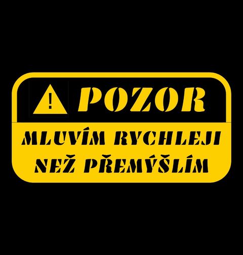 Obrázek produktu Pánská mikina Pozor! Mluvím Rychleji než Přemýšlím