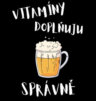 Obrázek 1 produktu Pánské tričko Vitamíny Doplňuju Správně - Pivem!