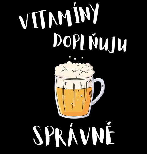 Obrázek produktu Pánské tričko Vitamíny Doplňuju Správně - Pivem!