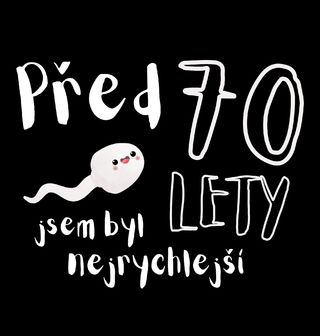 Obrázek 1 produktu Pánská mikina Spermie Před 70 lety jsem byl nejrychlejší