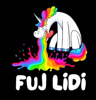 Obrázek 2 produktu Dámské tričko Duhový Chrlič Jednorožec Fuj Lidi