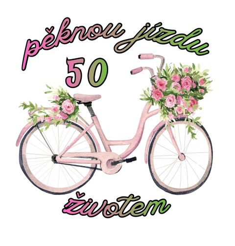 Obrázek produktu Pánské tričko Přání k 50. narozeninám Pěknou Jízdu Životem