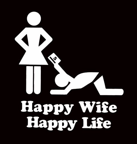 Obrázek produktu Dámské tričko Happy Wife Happy Life Šťastná Žena Šťastný Život