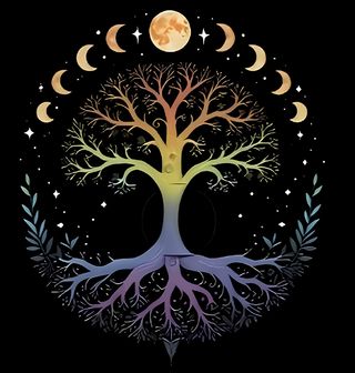 Obrázek 2 produktu Dětské tričko Duhový Strom Života a Fáze Měsíce