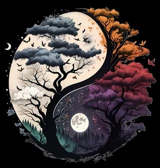 Obrázek 2 produktu Pánské tričko Jing Jang Den a Noc