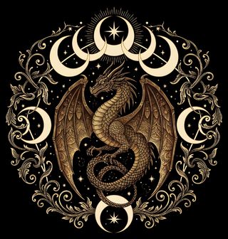 Obrázek 2 produktu Pánská mikina Fáze Měsíce a Drak