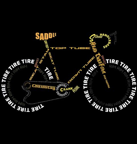 Obrázek produktu Dětské tričko Typografické Kolo Cyklista