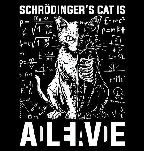 Obrázek produktu Dětské tričko Je Schrödingerova Kočka Živá?