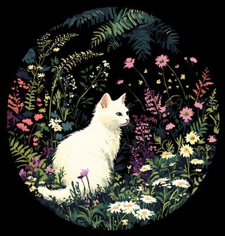 Obrázek 2 produktu Dámské tričko Bílá Kočka v Rozkvetlé Zahradě