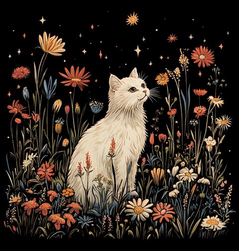 Obrázek produktu Pánské tričko Bílá Kočka po Hvězdnou Oblohou