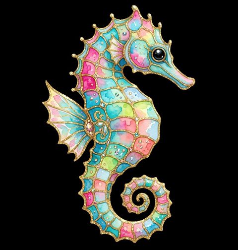 Obrázek produktu Dámské tričko Duhový Mořský Koník