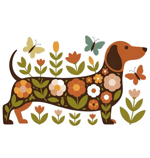 Obrázek produktu Pánské tričko Květinový Jezevčík s Motýly