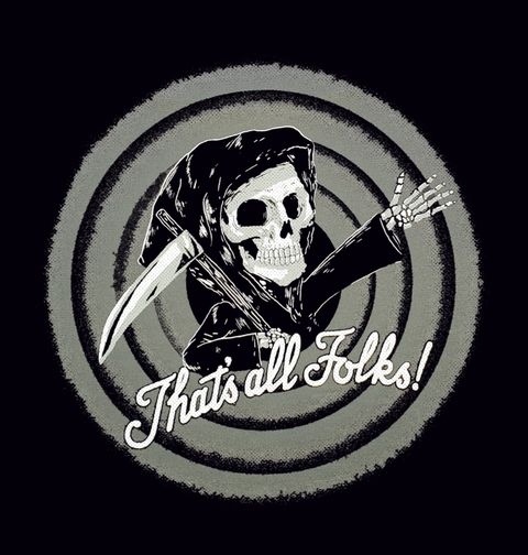 Obrázek produktu Dámské tričko The Reaper That's All Folks! Smrťák Toť Vše Přátelé!