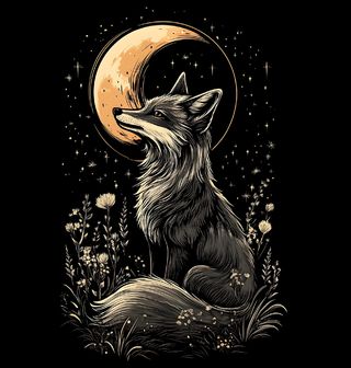 Obrázek 1 produktu Pánské tričko Kreslená Liška při Měsíci