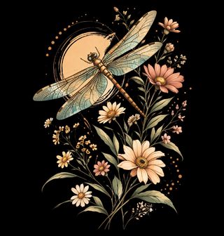 Obrázek 2 produktu Dětské tričko Vážka s Květinami