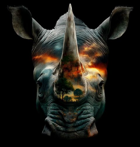 Obrázek produktu Pánská mikina Hlava Nosorožce