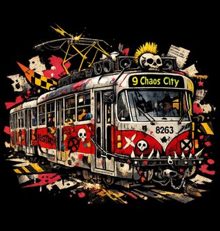 Obrázek 2 produktu Pánská mikina Punk Tramvaj 9 Chaos City