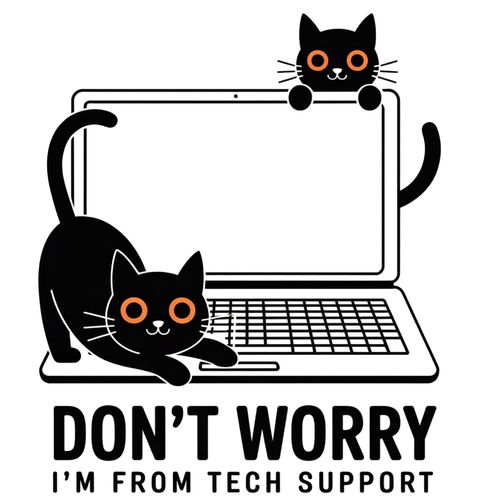 Obrázek produktu Pánské tričko Kočičí IT Podpora