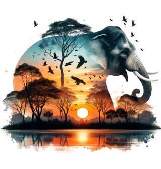 Obrázek 2 produktu Pánské tričko Slon Africký Západ Slunce