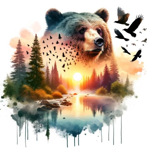 Obrázek produktu Dětské tričko Medvěd v Západu Slunce