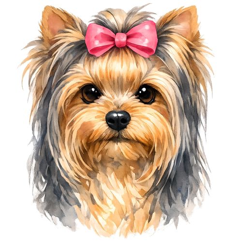 Obrázek produktu Dámské tričko Jorkšírský Teriér s Mašlí