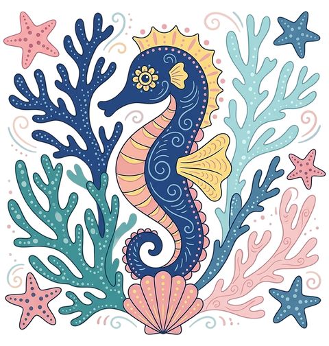 Obrázek produktu Dětské tričko Mořský Koník v Korálech