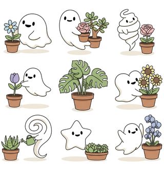 Obrázek 2 produktu Pánské tričko Roztomilí Duchové s Květinami