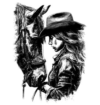 Obrázek 2 produktu Dámské tričko Kovbojka a Kůň