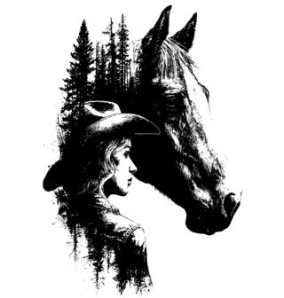 Obrázek 2 produktu Dětské tričko Kůň a Kovbojka v Lese