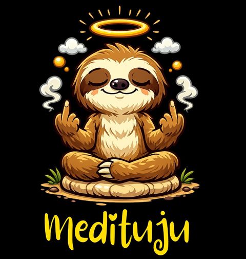 Obrázek produktu Pánská mikina Svatý Lenochod Medituju