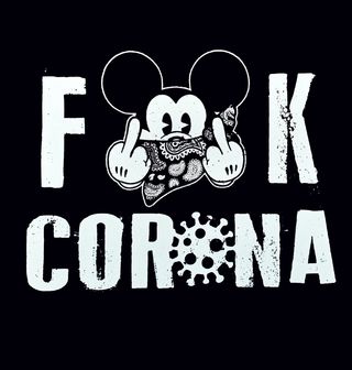Obrázek 2 produktu Pánské tričko Fuck Corona Mickey Black Bandana