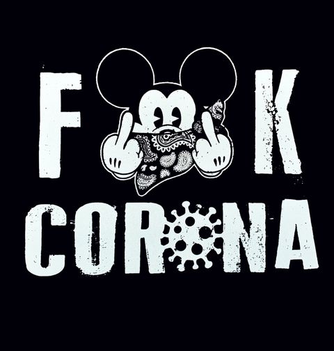 Obrázek produktu Pánské tričko Fuck Corona Mickey Black Bandana