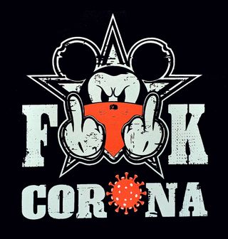Obrázek 2 produktu Pánské tričko Fuck Corona Mickey Red Bandana