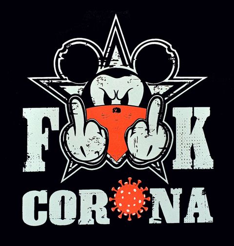 Obrázek produktu Pánské tričko Fuck Corona Mickey Red Bandana
