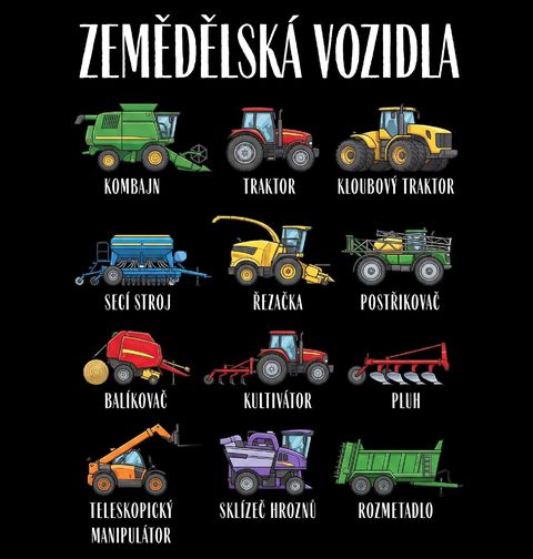 Obrázek produktu Pánská mikina Druhy Zemědělských Vozidel