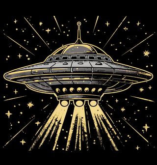 Obrázek 2 produktu Pánská mikina Zlatý Létající Talíř UFO