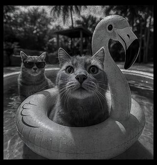 Obrázek 2 produktu Pánská mikina Kočka v Bazénu