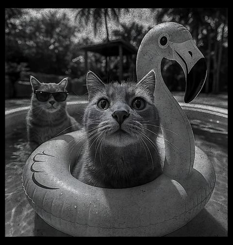 Obrázek produktu Pánská mikina Kočka v Bazénu